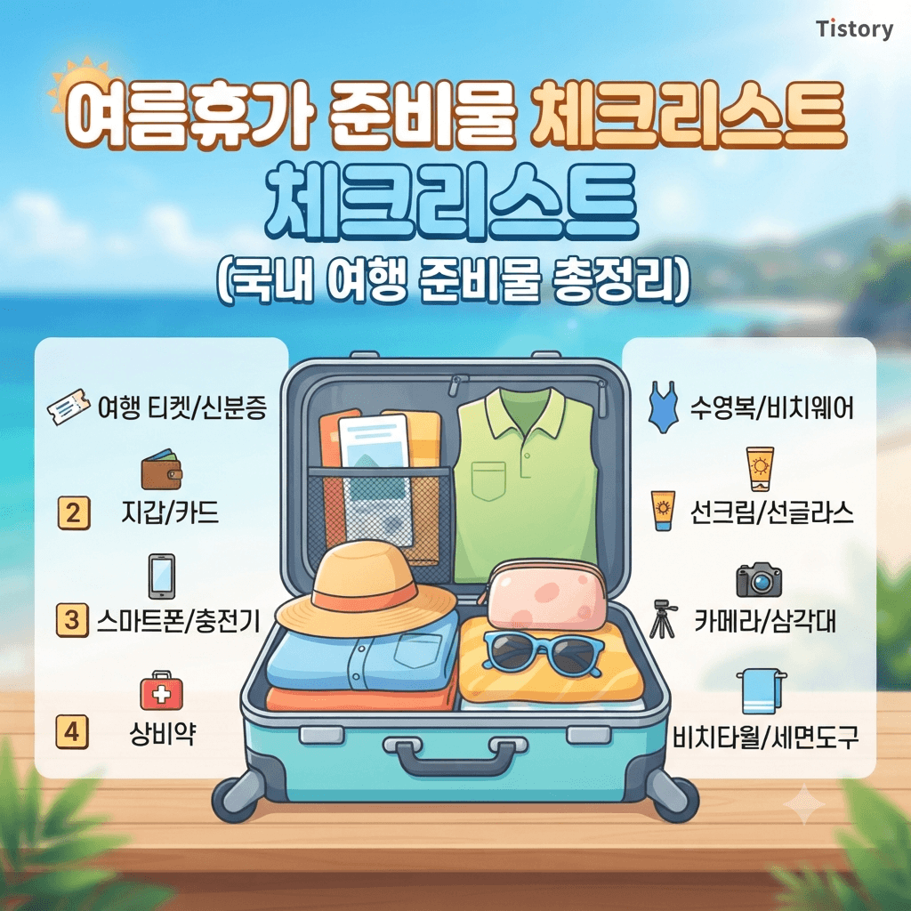 여름휴가 준비물 체크리스트(국내 여행 준비물 총정리)