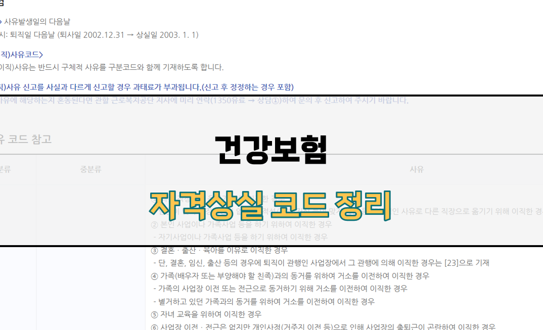 건강보험 자격상실 코드