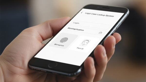 스마트폰으로 형사사법포털 앱에 간편 인증 로그인하는 모습
