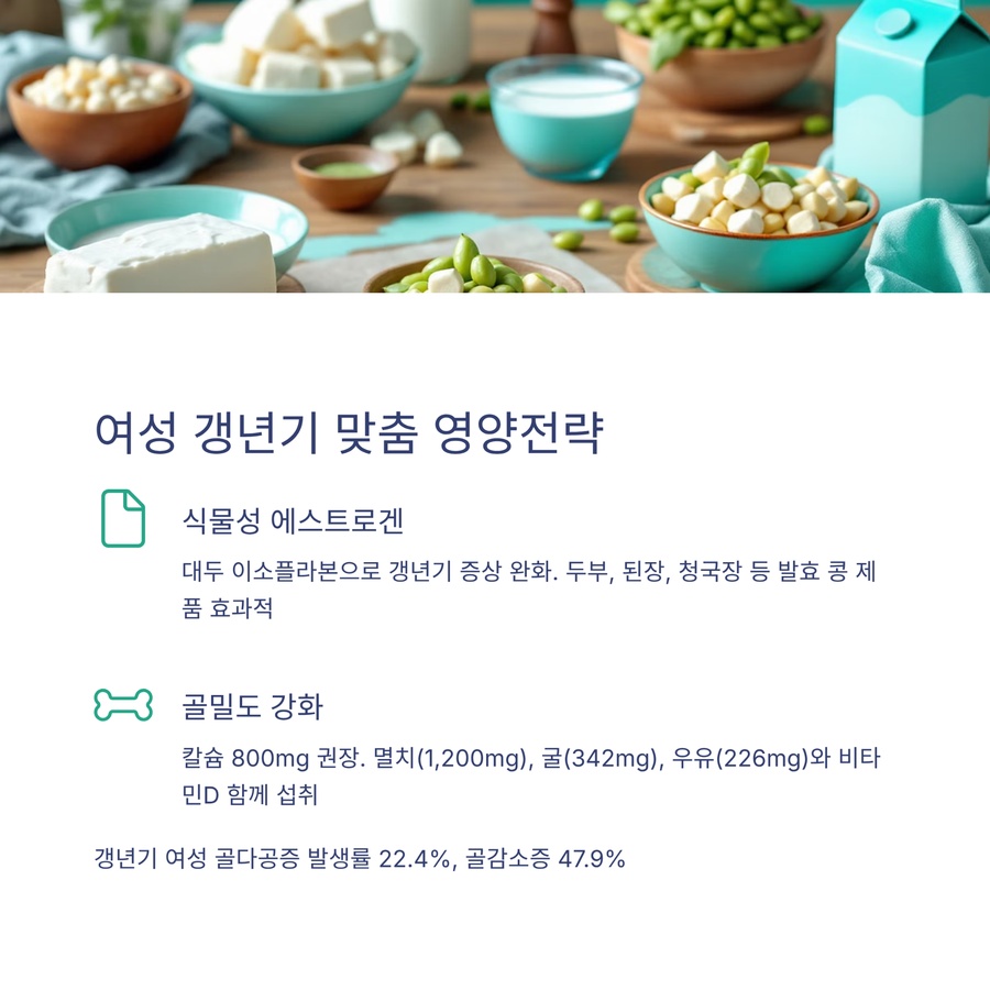여성 갱년기 맞춤 영양전략과 두부·콩류 식품