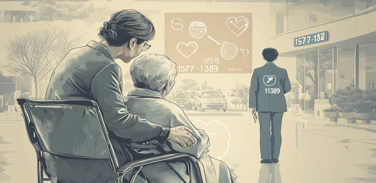 노인학대 증가 추이를 보여주는 그래프와 정서적으로 위축된 어르신 이미지