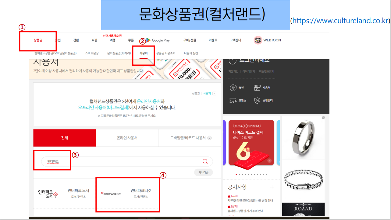 문화상품권 컬처랜드