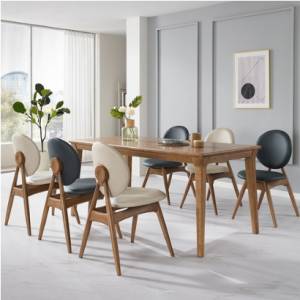 로드퍼니처 그로비 6인용 1700 원목 식탁 + 의자 6p 세트 방문설치, 앤틱(식탁), 베이지, 네이비(의자)