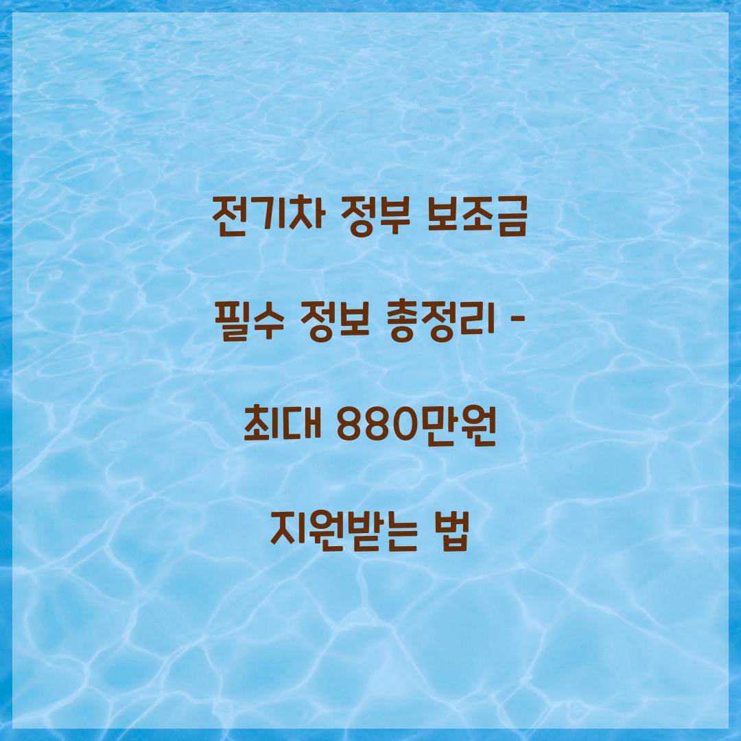 전기차 정부 보조금