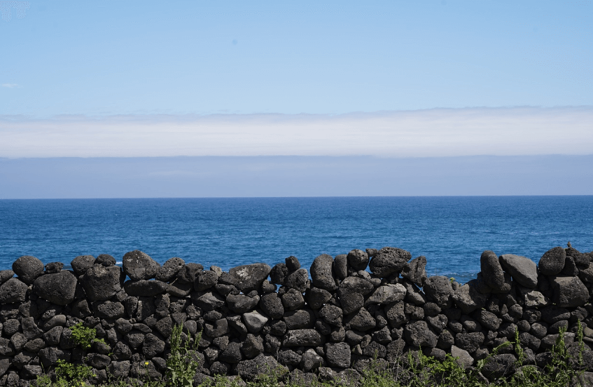 제주도, 돌담, 바다