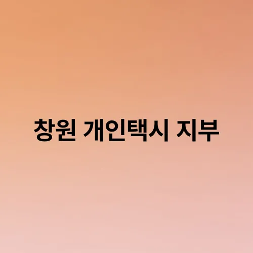 창원 개인택시 지부