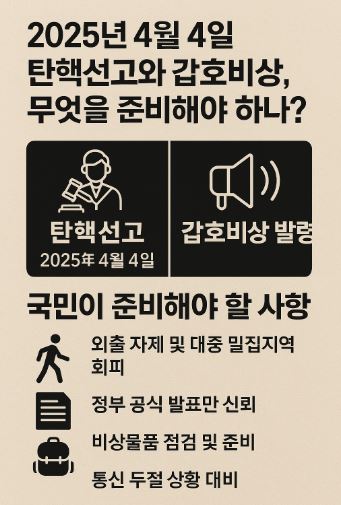 탄핵선고 갑호비상 발령 준비방법 관련 사진