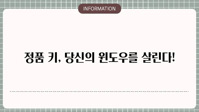 윈도우 제품 인증 과정 이미지