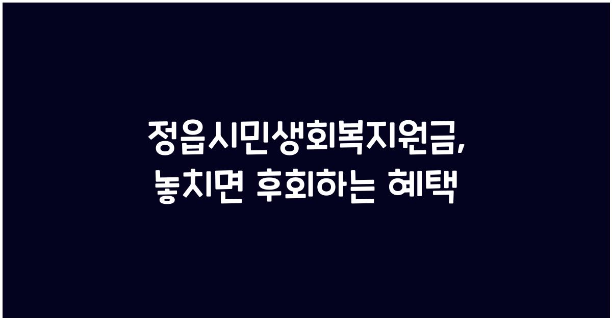 정읍시민생회복지원금