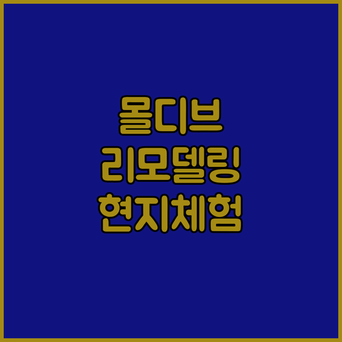 몰디브 아일랜드 호핑 현지 문화 체험..