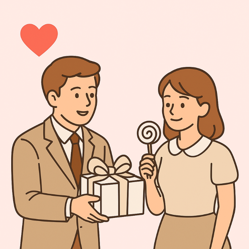 화이트데이의 유래를 설명하는 감성적인 일러스트