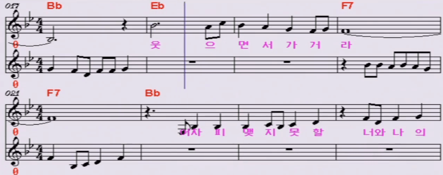 박일남 마음은 서러워도 악보