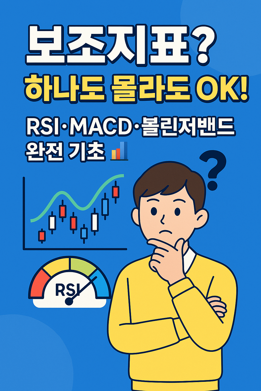 '보조지표? 하나도 몰라도 OK!'
'RSI·MACD·볼린저밴드 완전 기초 📊'
