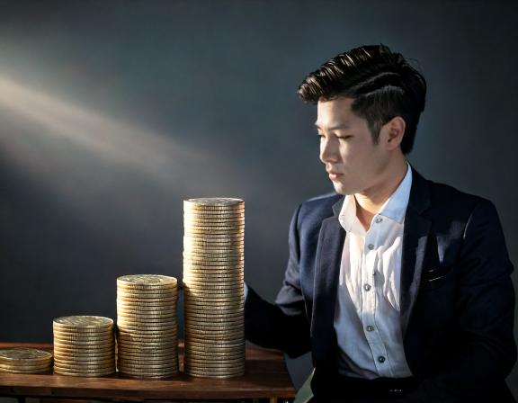 돈을-보는-양복입은-남자