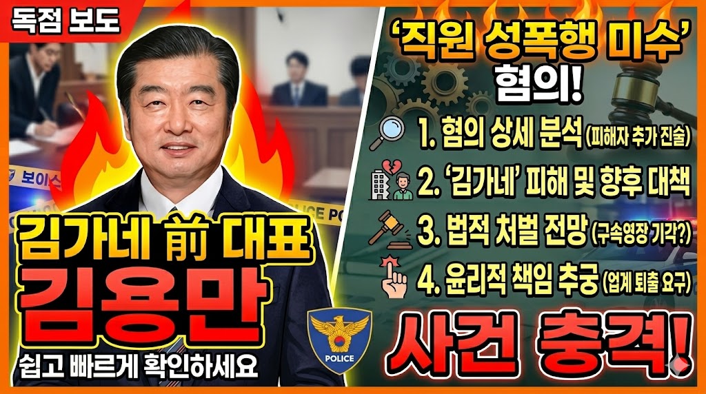 &lsquo;직원 성폭행 시도&rsquo; 김용만 김가네 대표