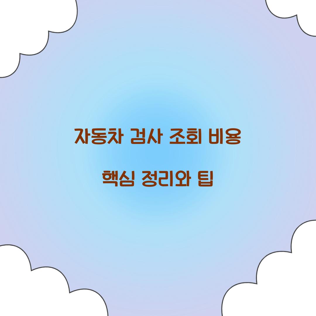 자동차 검사 조회 비용