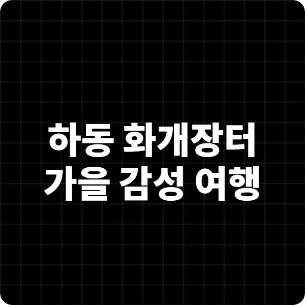 하동 화개장터 가을 감성 여행