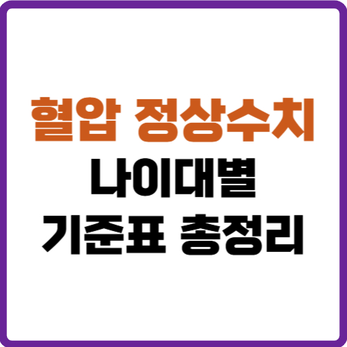 혈압 정상수치