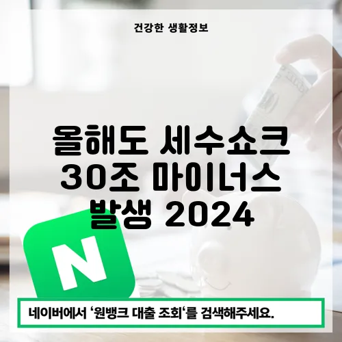 올해도 세수쇼크 30조 마이너스 발생 2024
