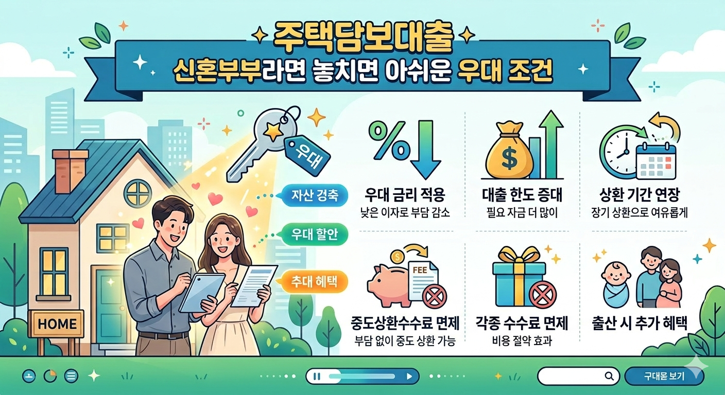 🏠 주택담보대출 신혼부부라면 놓치면 아쉬운 우대 조건