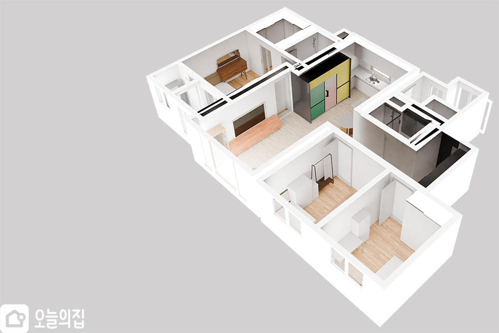오늘의집 앱으로 구현한 무료 가구 배치 3D 인테리어 예시