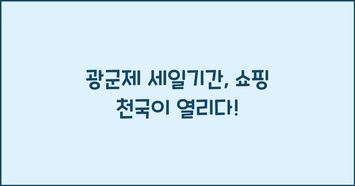 광군제 세일기간