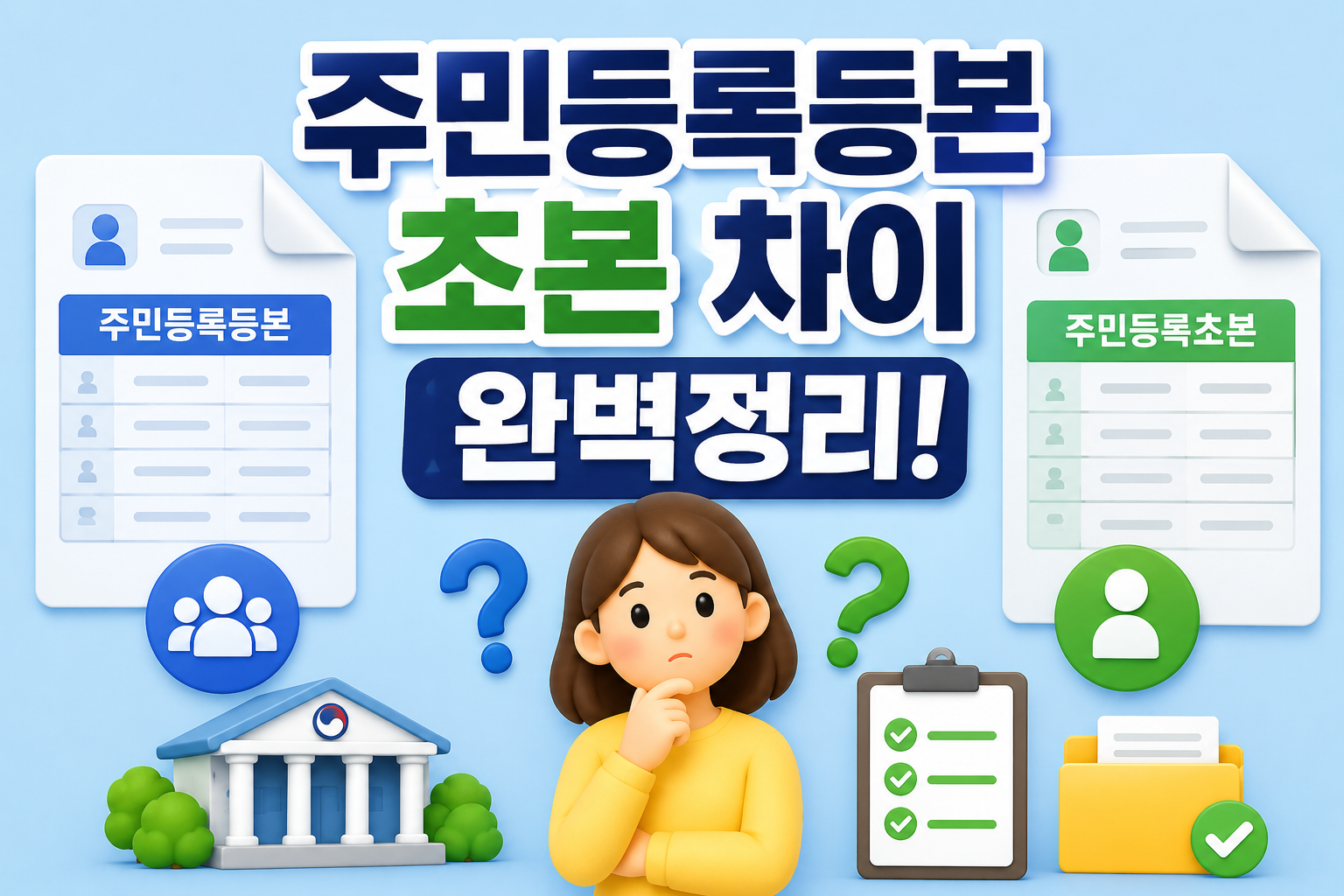 주민등록등본 초본 차이 완벽정리! 제출용으로 뭐가 필요한지 한번에 확인 관련 사진