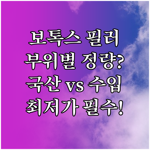 보톡스 필러 부위별 적정 용량과 국산..