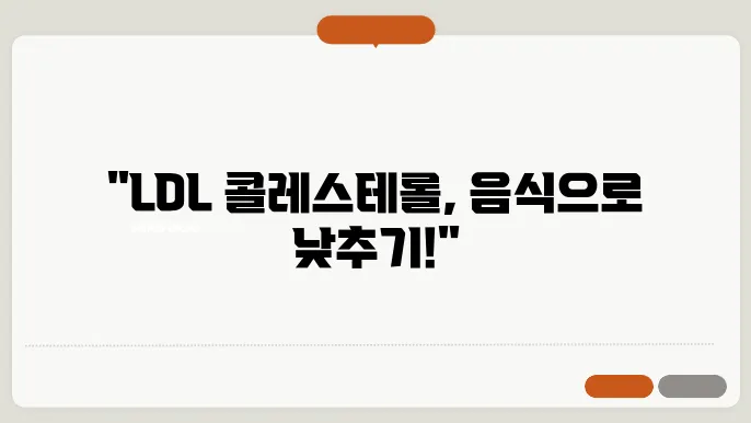 LDL 콜레스테롤을 낮추는 음식 5가지 수치 낮추기