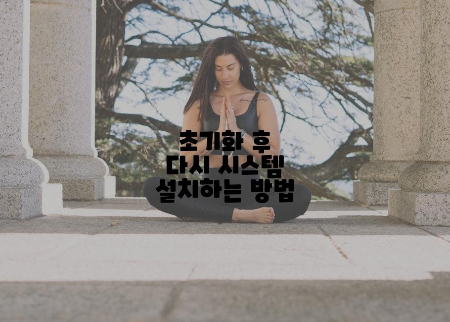 초기화 후 다시 시스템 설치하는 방법