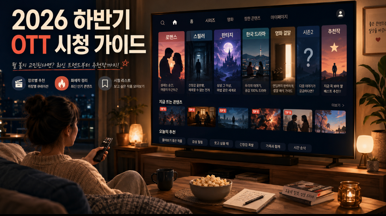 로맨스 스릴러 판타지 한국드라마 영화결말 시즌2 추천작을 고르는 2026 하반기 OTT 시청 가이드 이미지