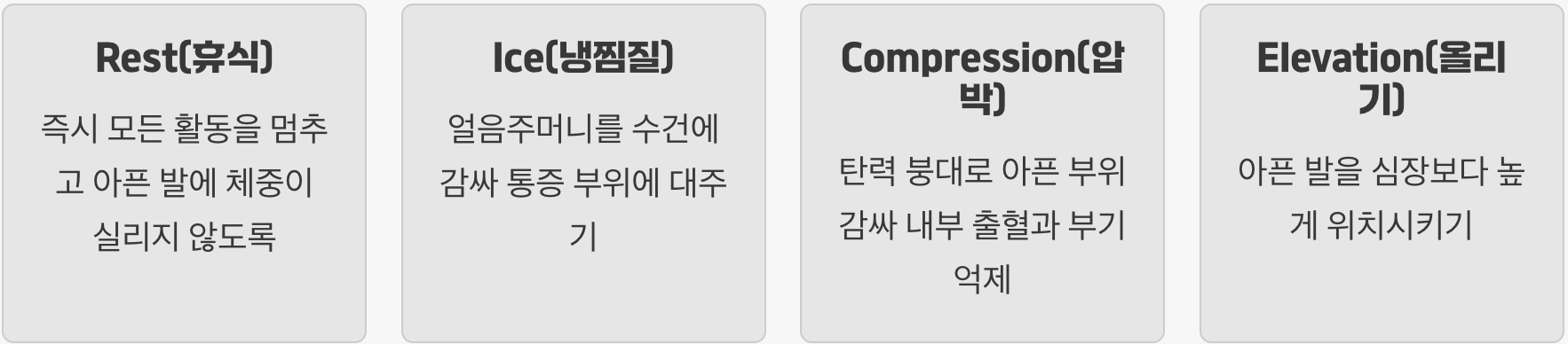 5분의 기적, RICE 응급처치법