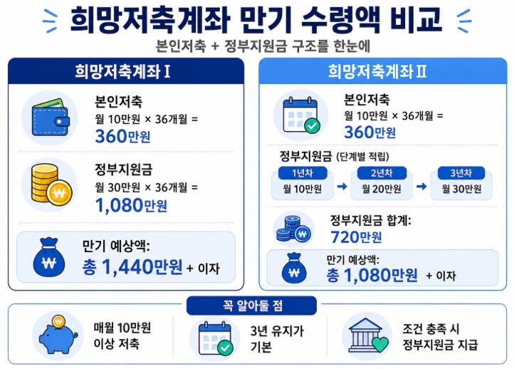 2026 희망저축계좌Ⅰ&middot;Ⅱ 신청방법 총정리