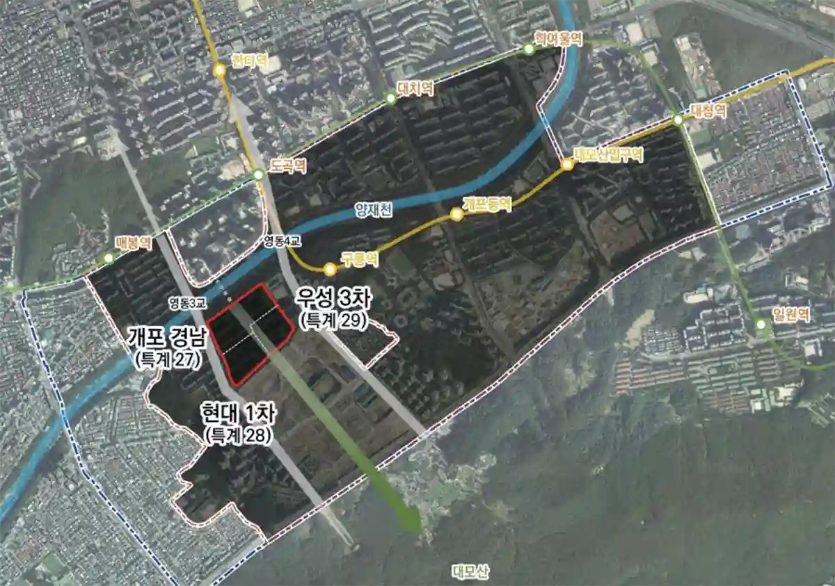 경남아파트위치-현대1차아파트위치-우성3차아파트위치-지도