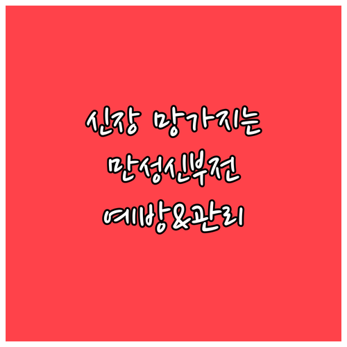 신장 기능 악화의 주범, 만성신부전