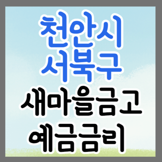 천안시 서북구 새마을금고 정기예금 금리 높은 곳 추천 ❘ 금리비교 ❘ 특판 ❘ 적금금리