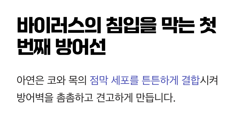 바이러스의 침입을 막는 첫 번째 방어선