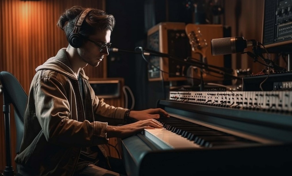 전통예술교육과 AI융합교육 비교 예시사진_컴퓨터 프로그래밍으로 작곡하는 사진
