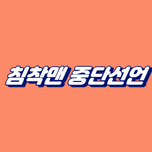침착맨 중단선언