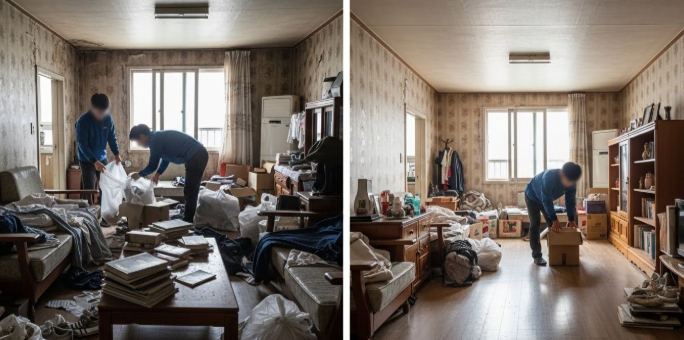 강진 고독사청소중