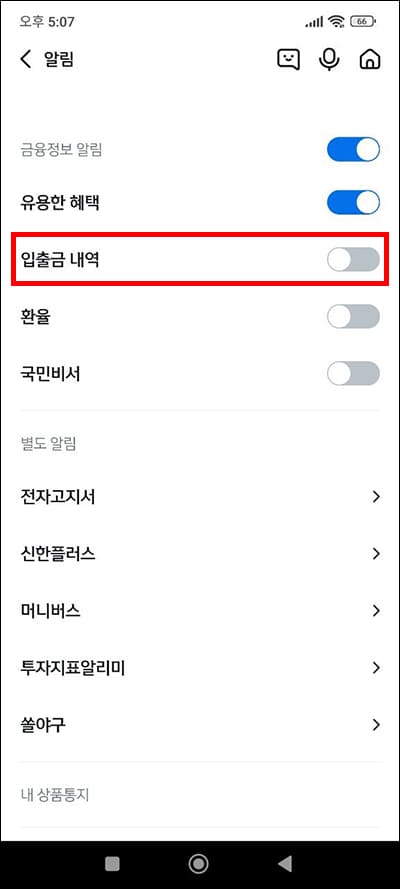 입출금 내역