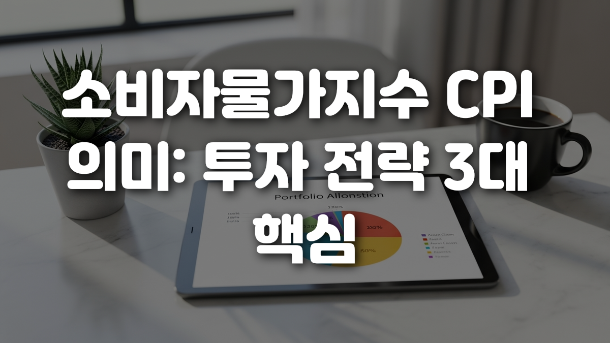 소비자물가지수 CPI 의미 투자 전략 3대 핵심