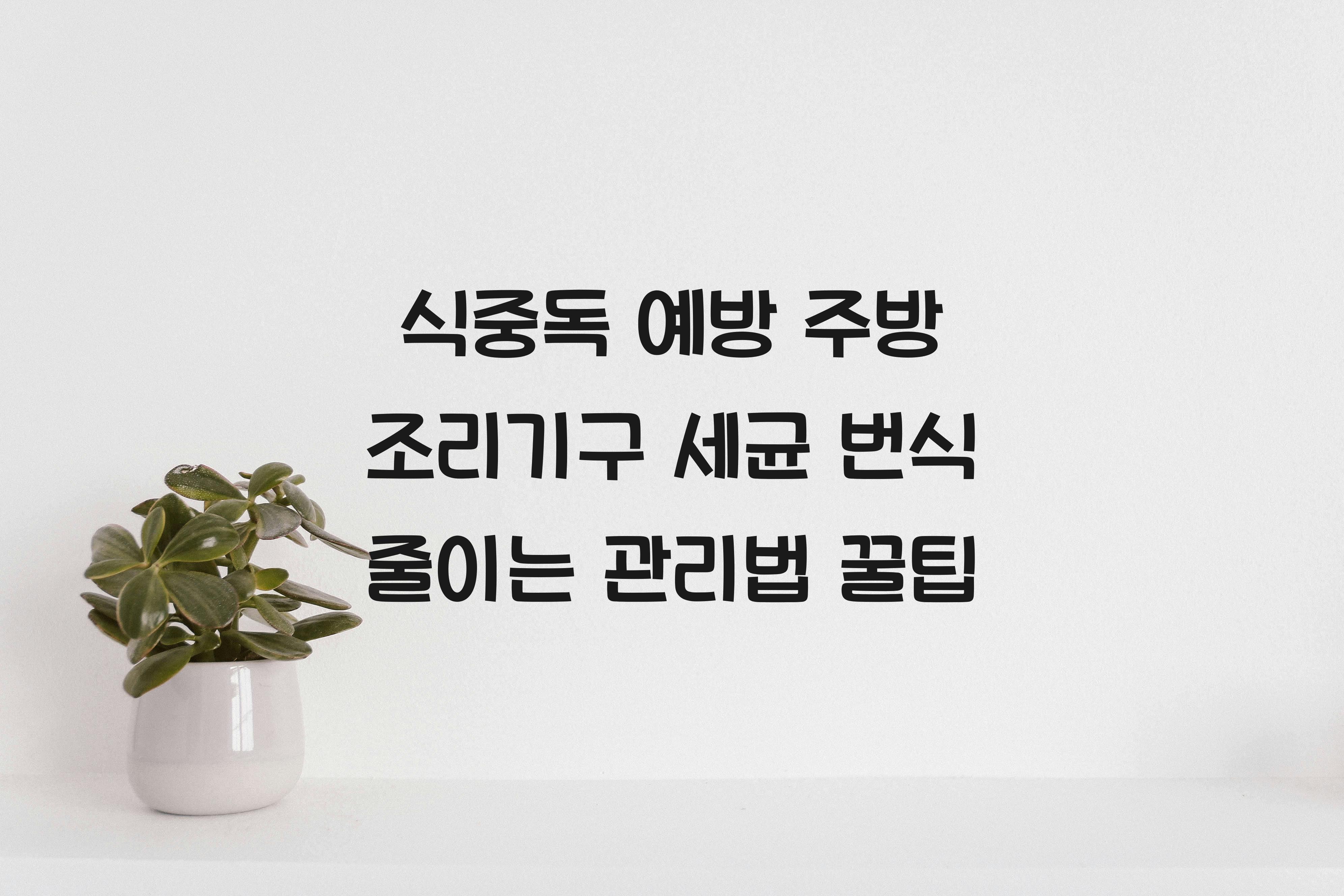 주방 조리기구 세균 번식 줄이는 관리법