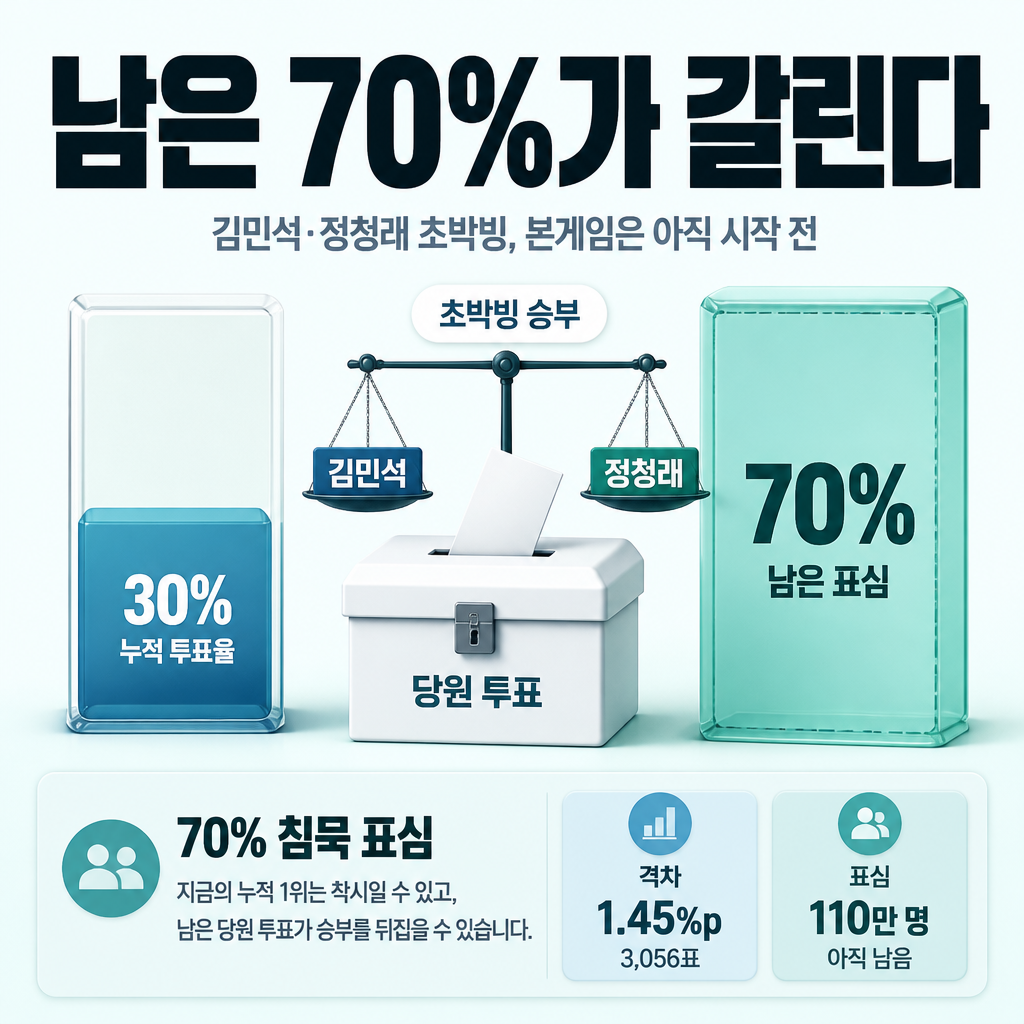 남은 70%가 갈린다