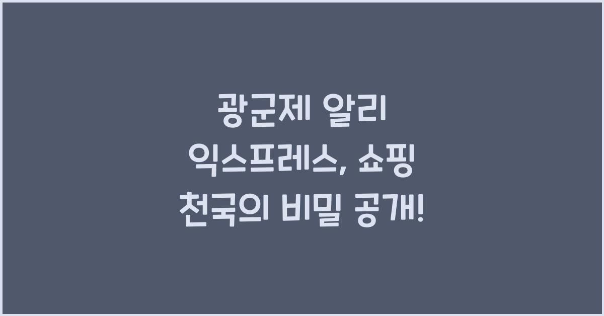 광군제 알리 익스프레스
