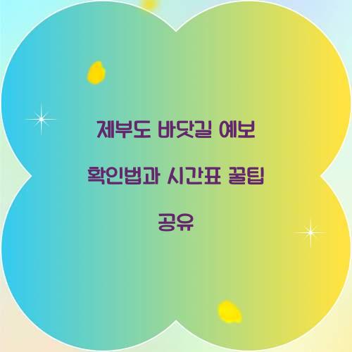 제부도 바닷길 예보