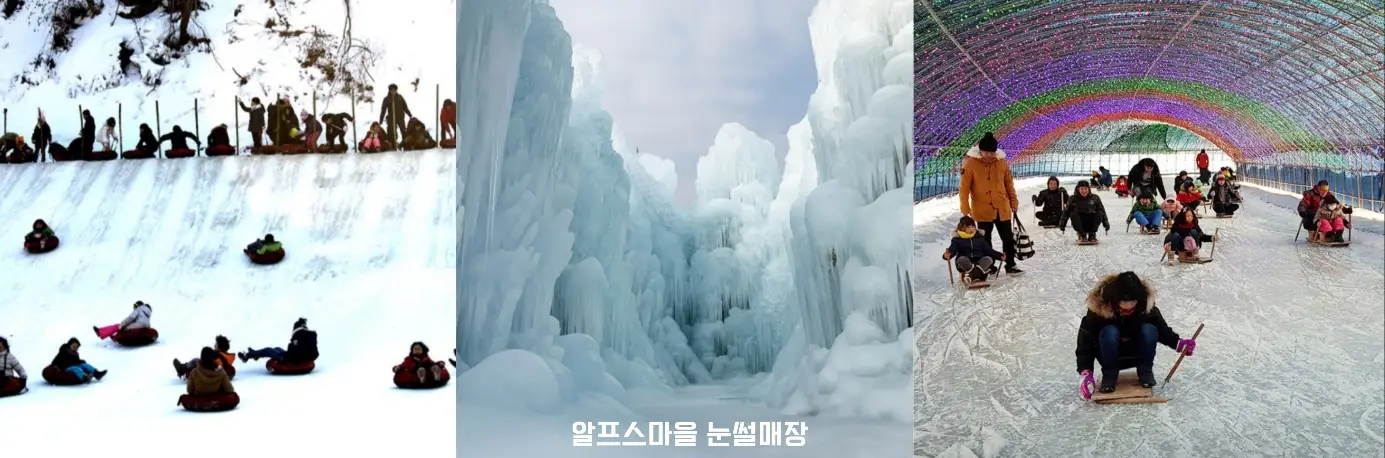 청양 알프스마을 눈썰매장 사진