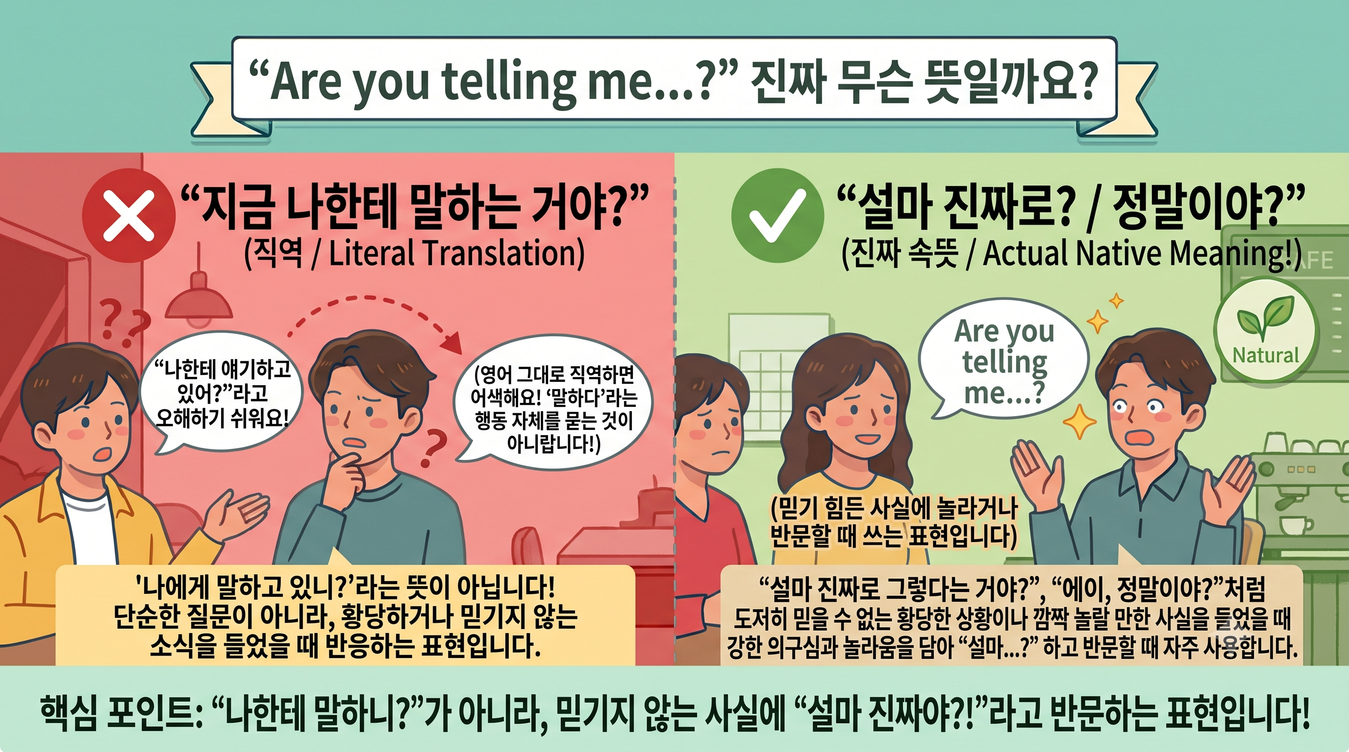 Are you telling me 뜻