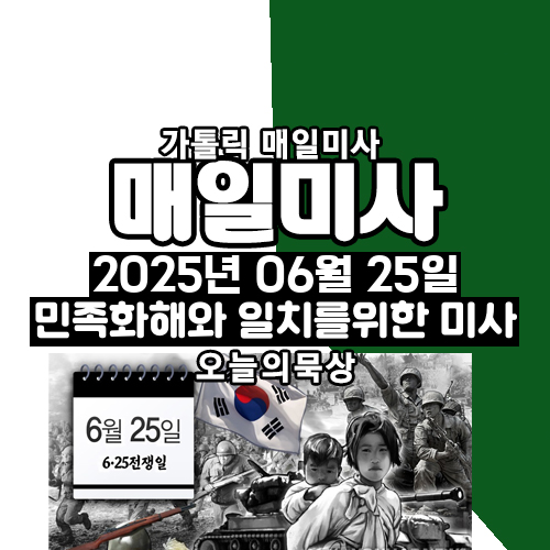 2025년 6월 25일 매일미사 민족화해와 일치를 위한 미사 오늘의 묵상