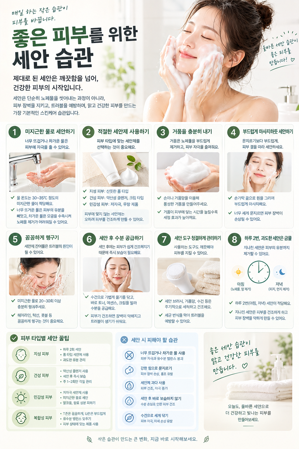 좋은 피부를 위한 세안습관